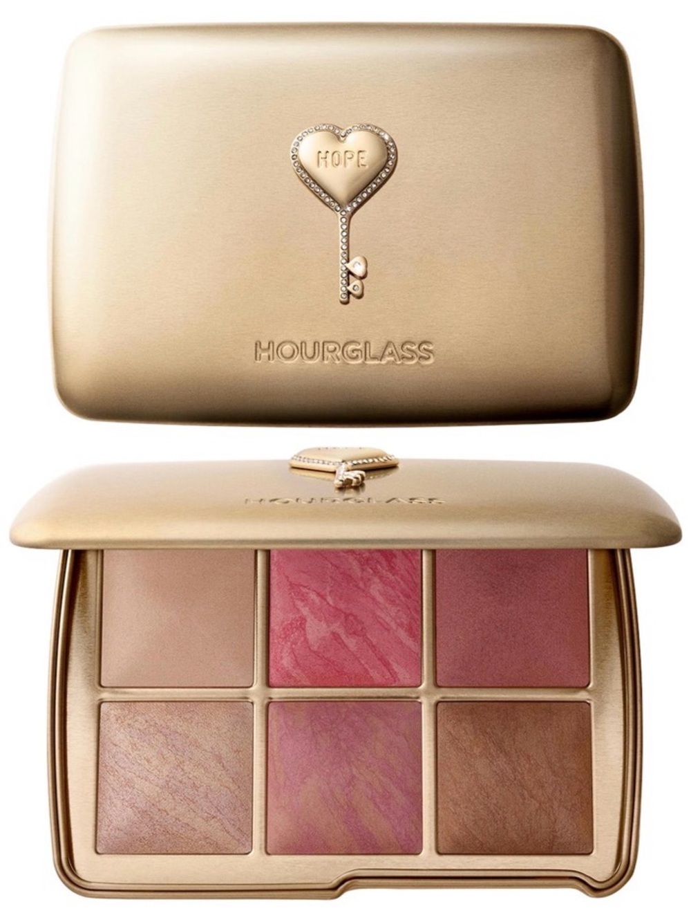 Hourglass Six-Shade Blush & Bronzer Palette — Rose, Mauve, Bronze